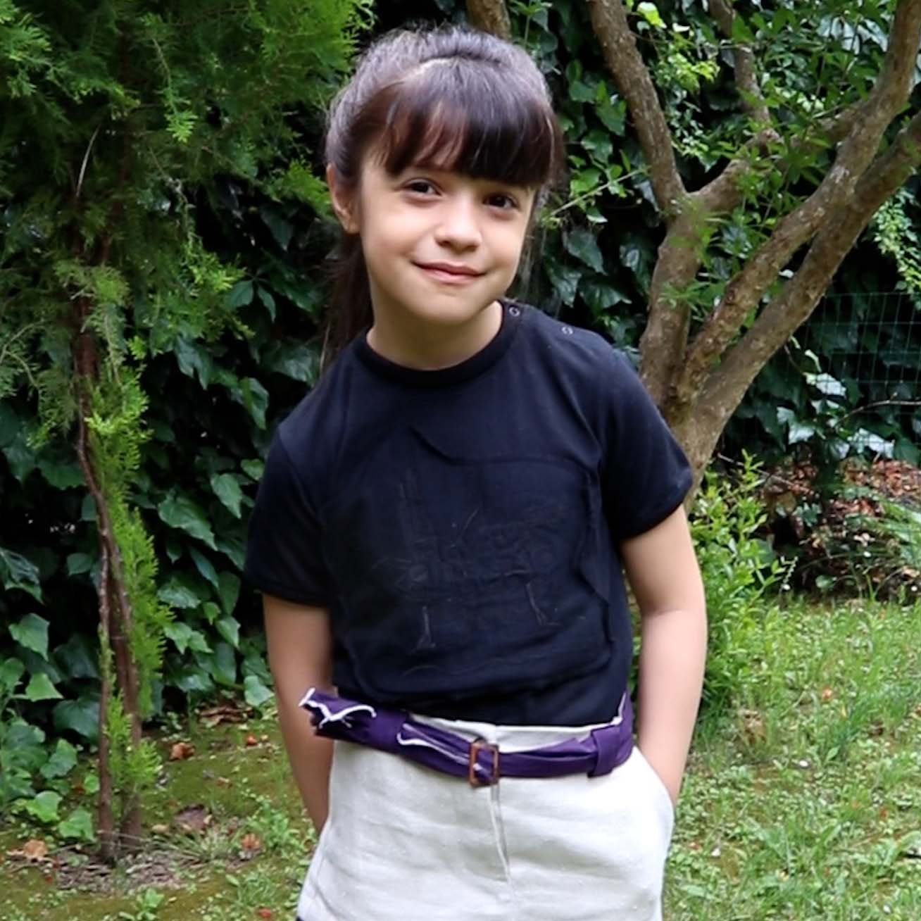 Kids Black T-Shirt with Appliqué-1