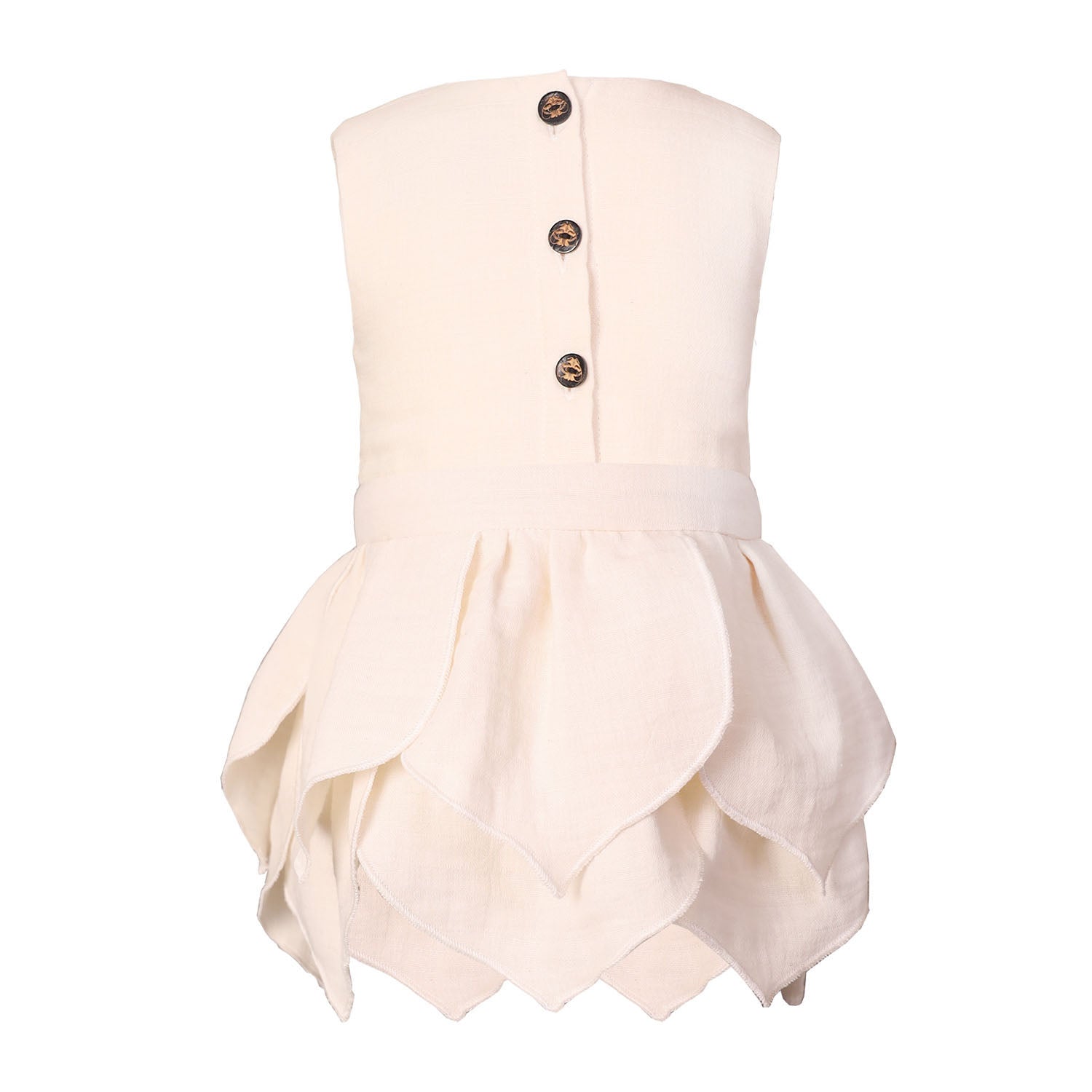 White Baby Dress with Flower Petals-2