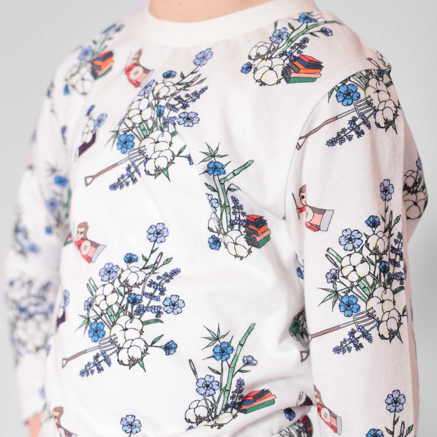 White Floral T-shirt for Kids-3