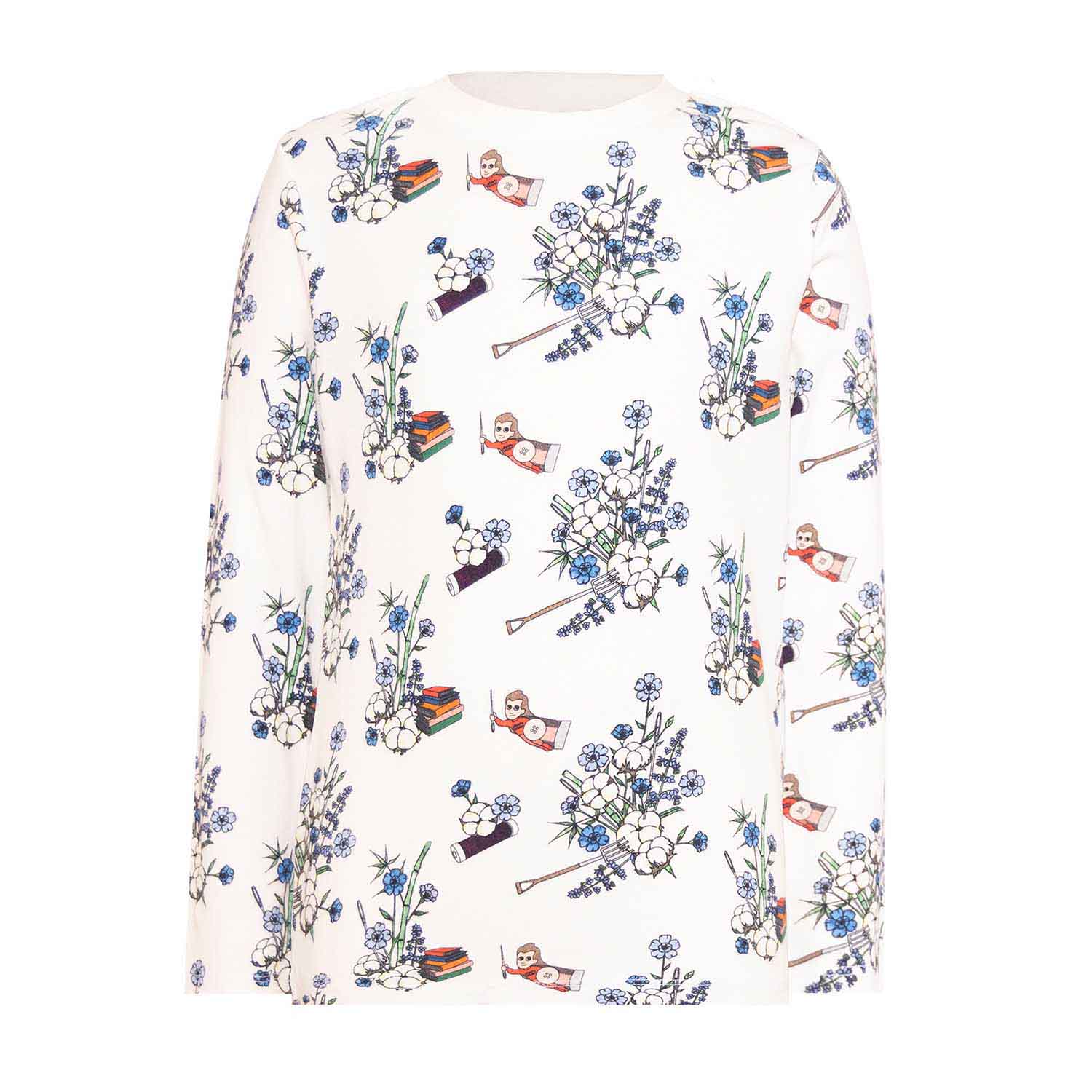 White Floral T-shirt for Kids-0