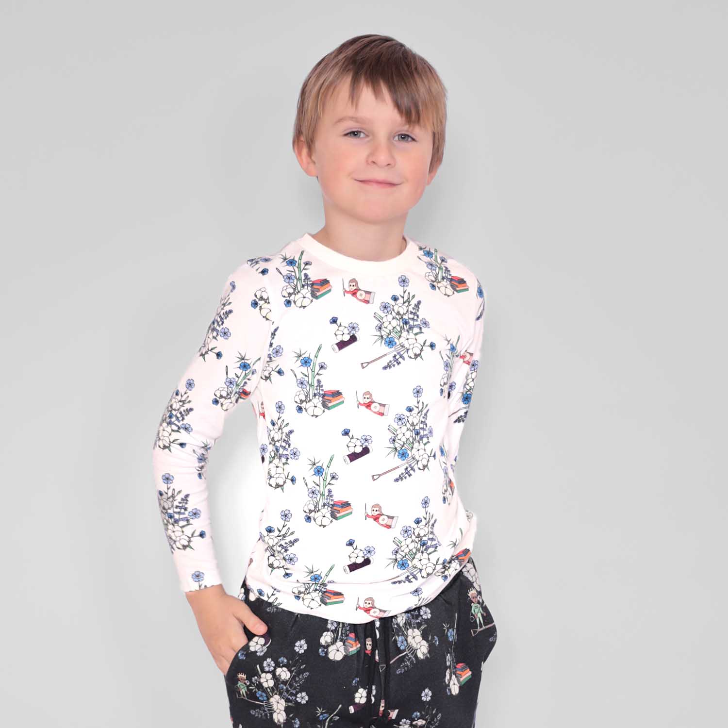 White Floral T-shirt for Kids-2