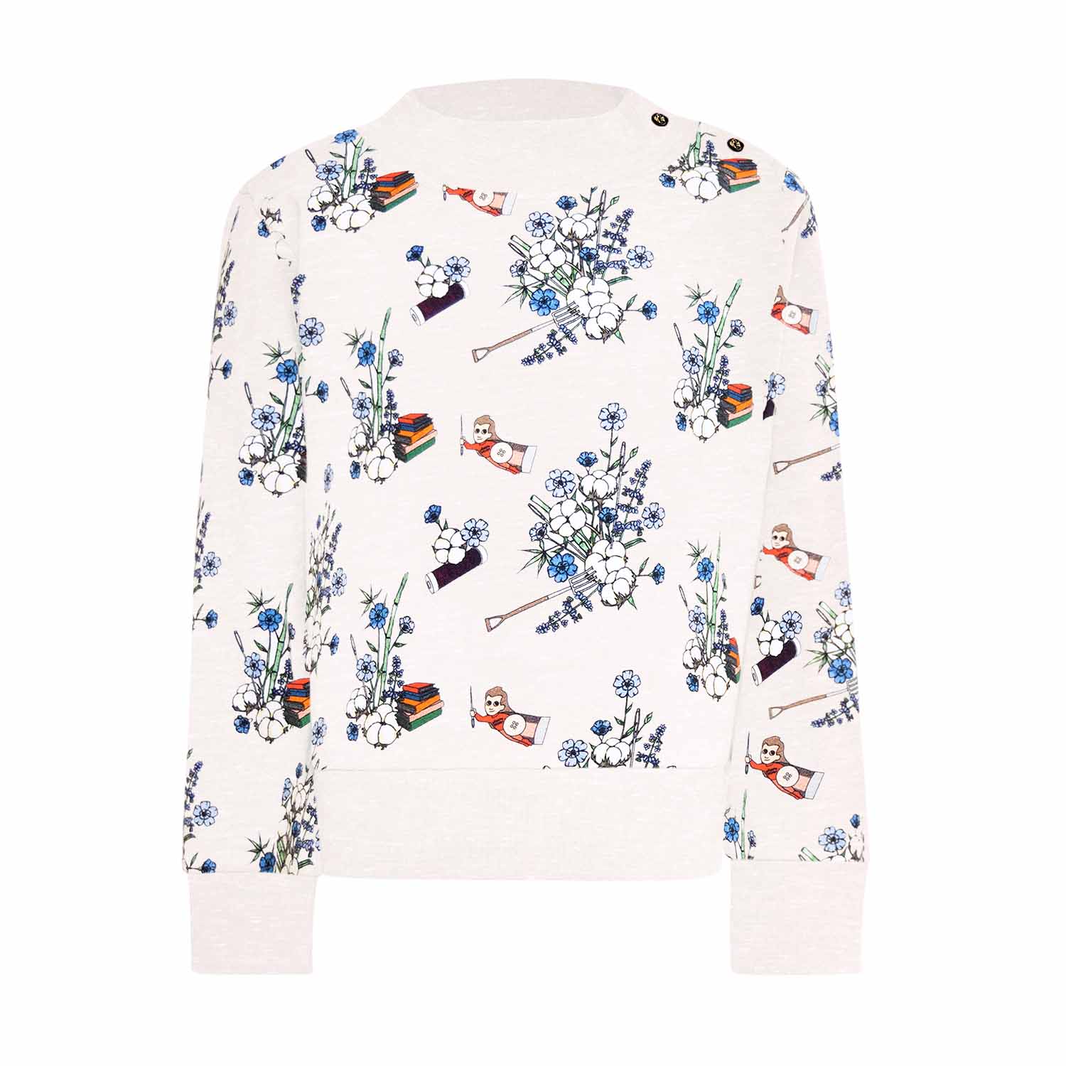 White Floral Kids Sweatshirt-0
