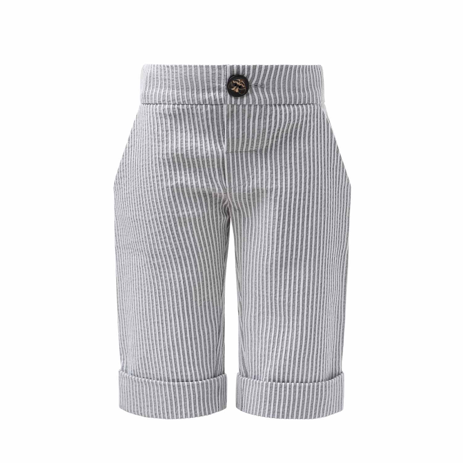 Striped Puffed Pants-0