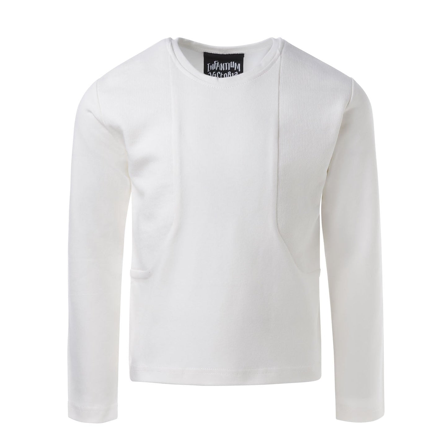 White Longsleeve with Blend Textiles-0