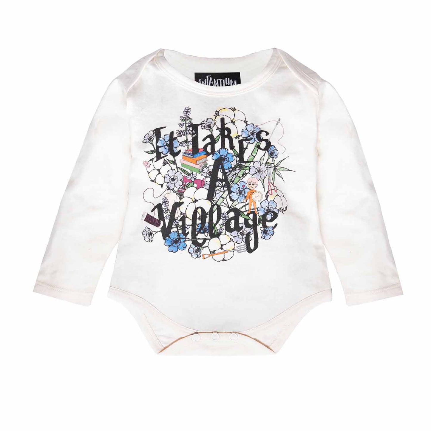 White Baby Onesie with Print-0