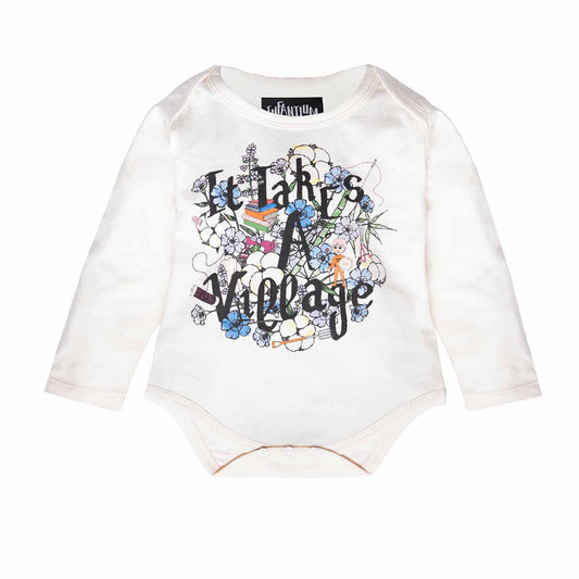 White Baby Onesie with Print-0