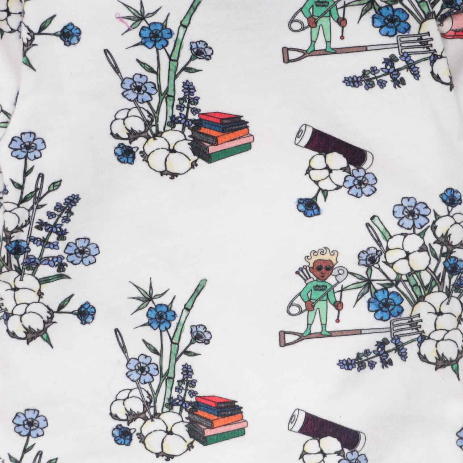 Boys and Girls Sweatpants in White Print-3