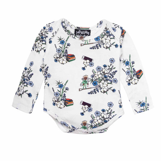 Floral White Baby Onesie-0