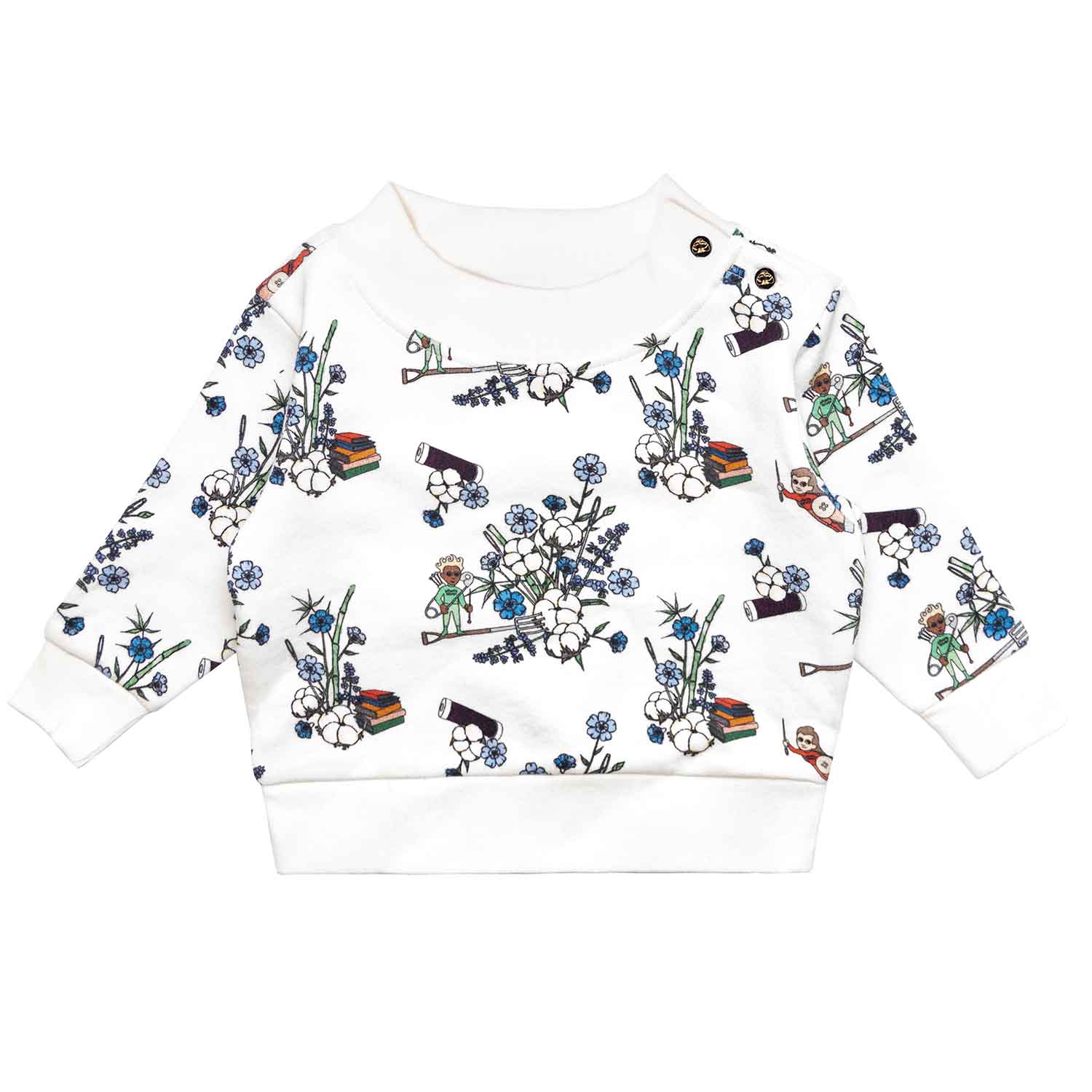 White Floral Baby Sweatshirt-0