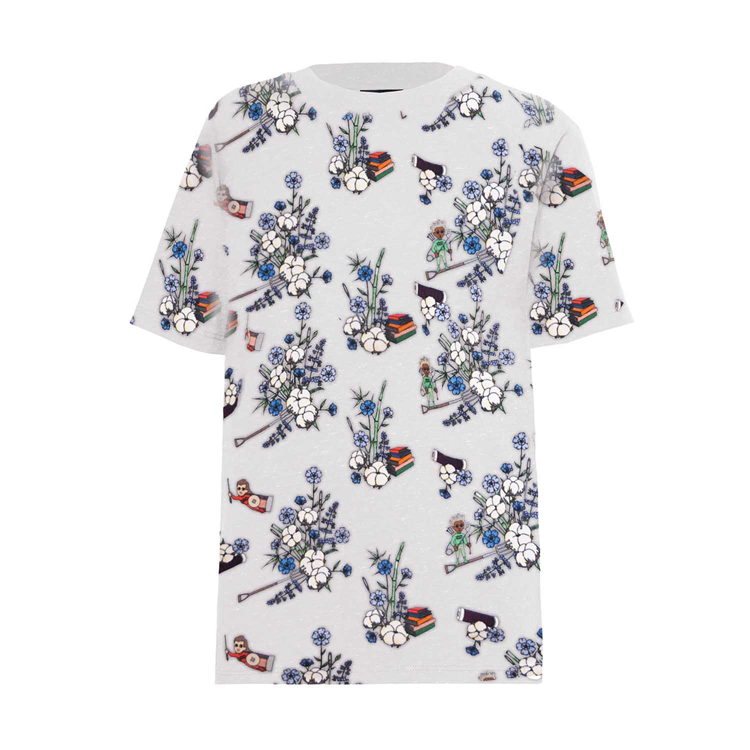 White Floral T Shirt for Boys and Girls-0