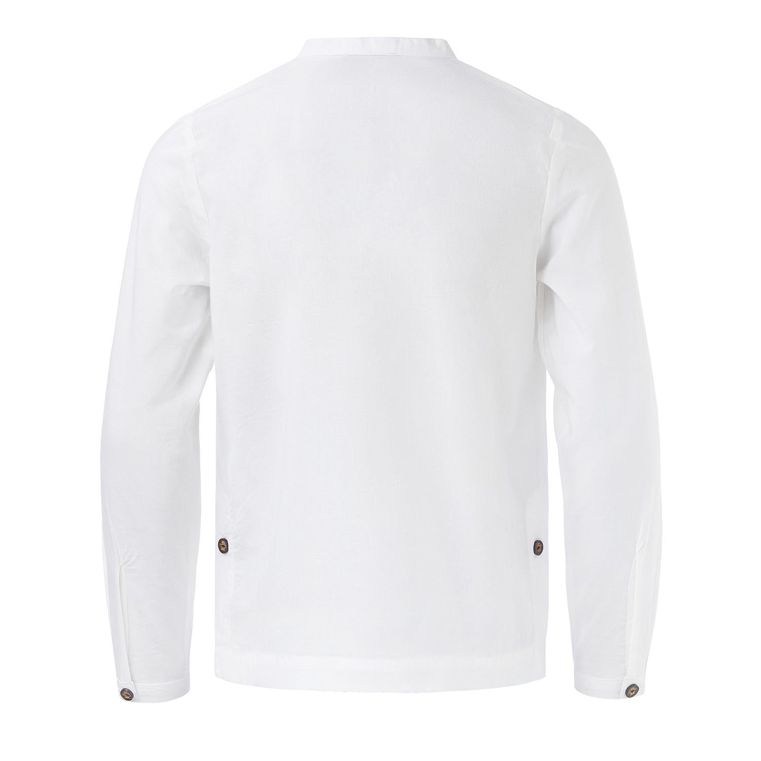 White Shirt with Ladybug Hand Embroidery-1