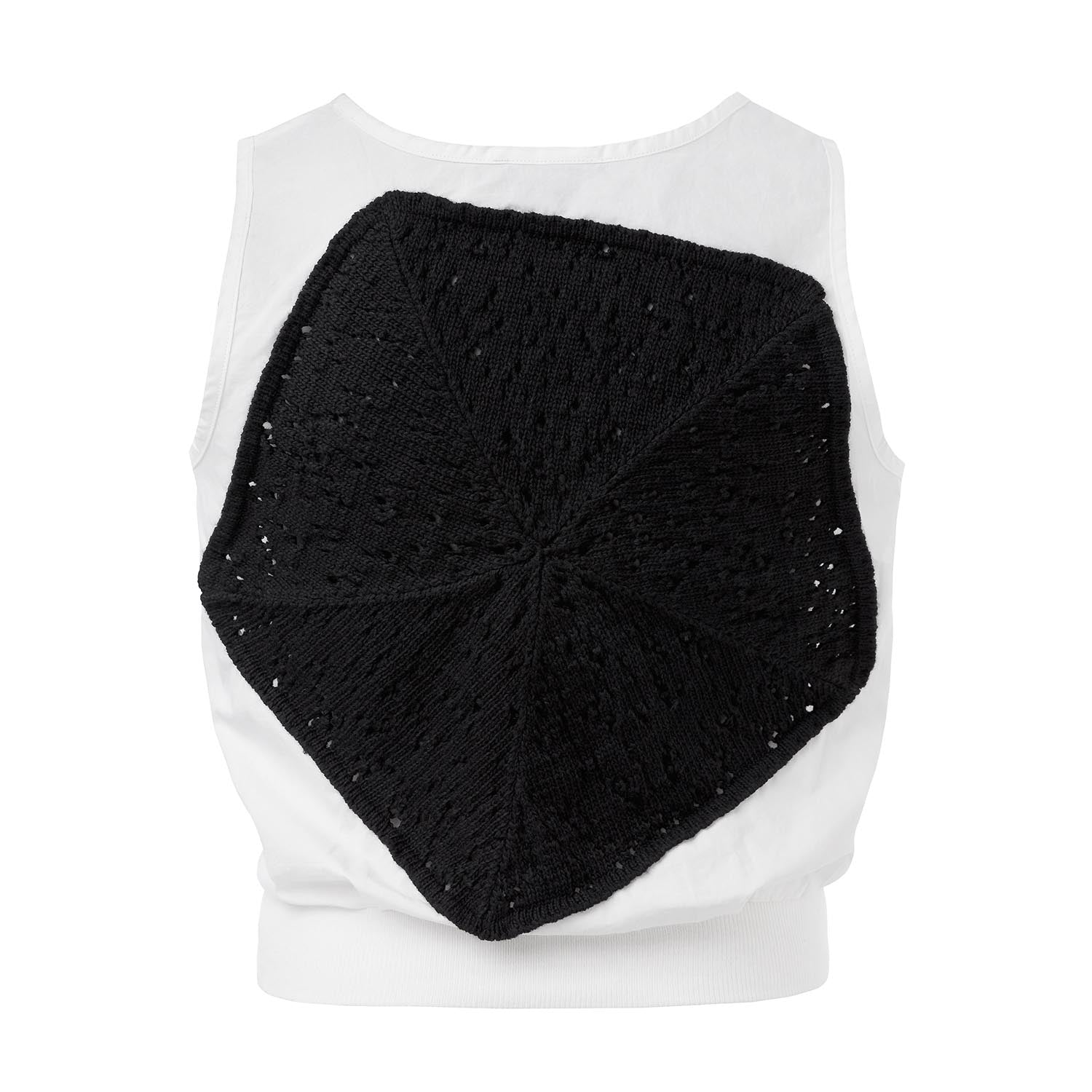 White Tank Top with Crochet Deco-1