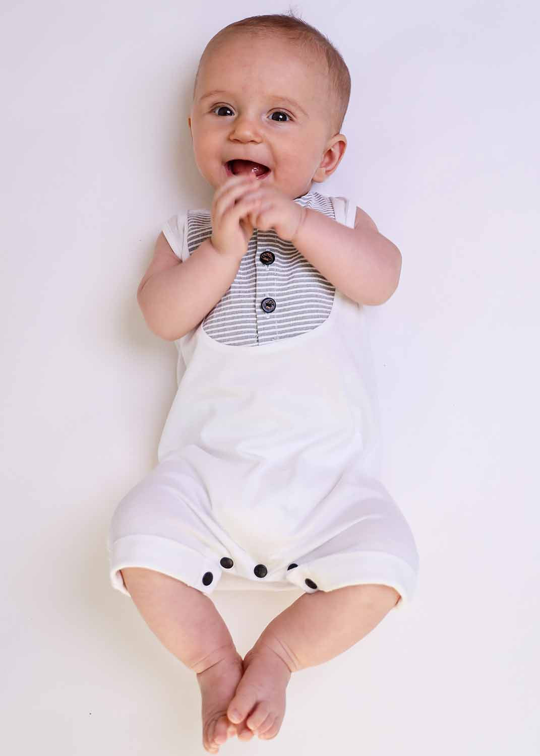 Baby Playsuit in White-1