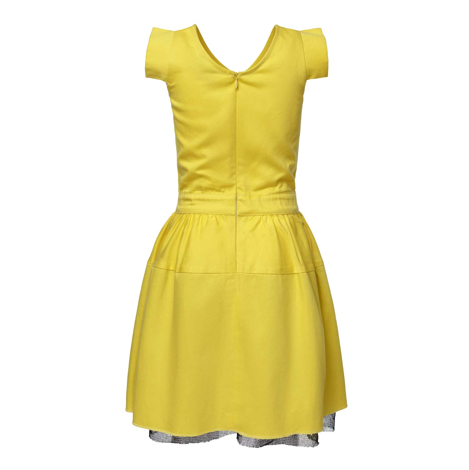 Yellow Embroidered Dress for Girls-3