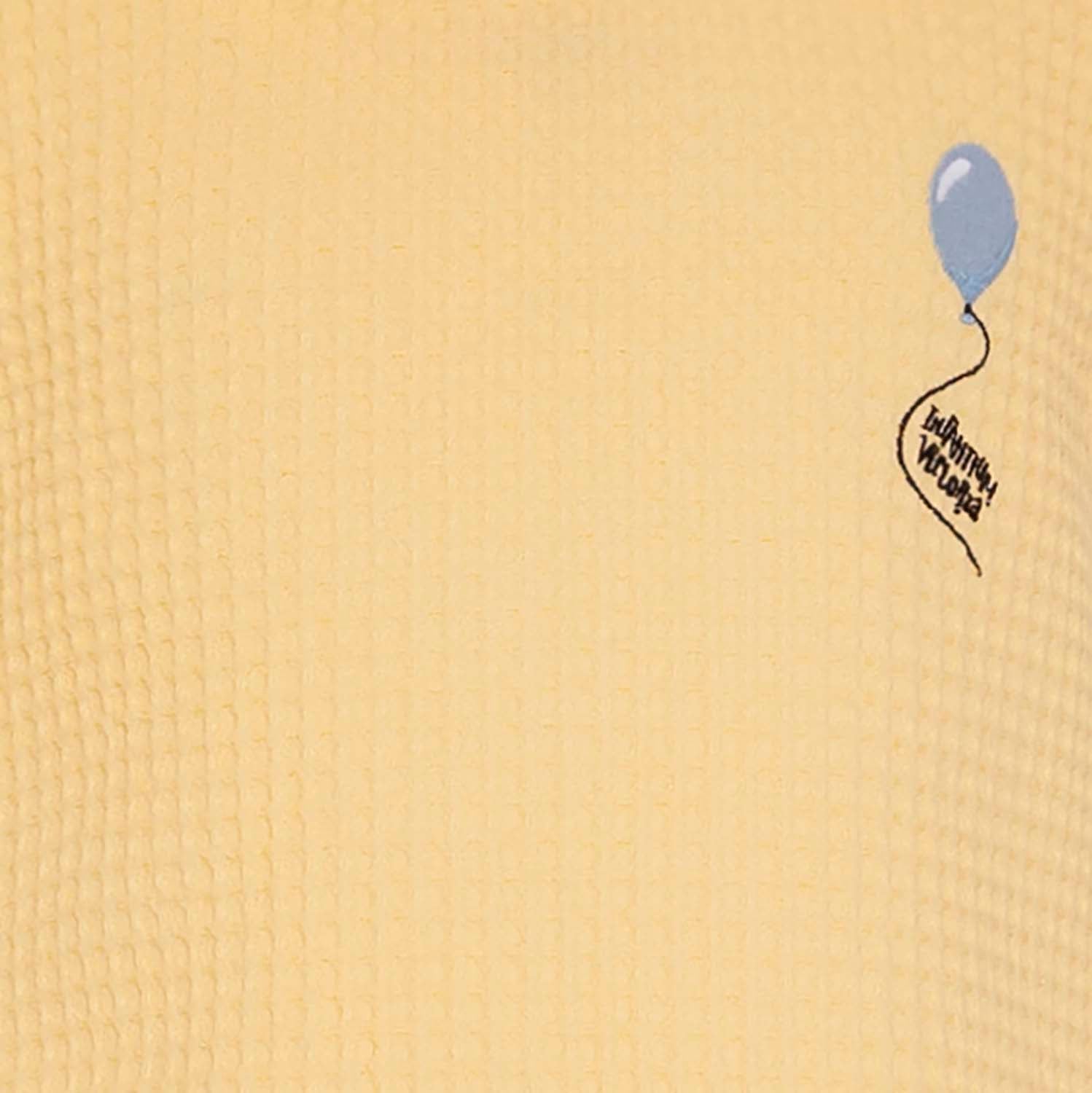 Yellow Waffle Dress with Embroidery for Girls-2