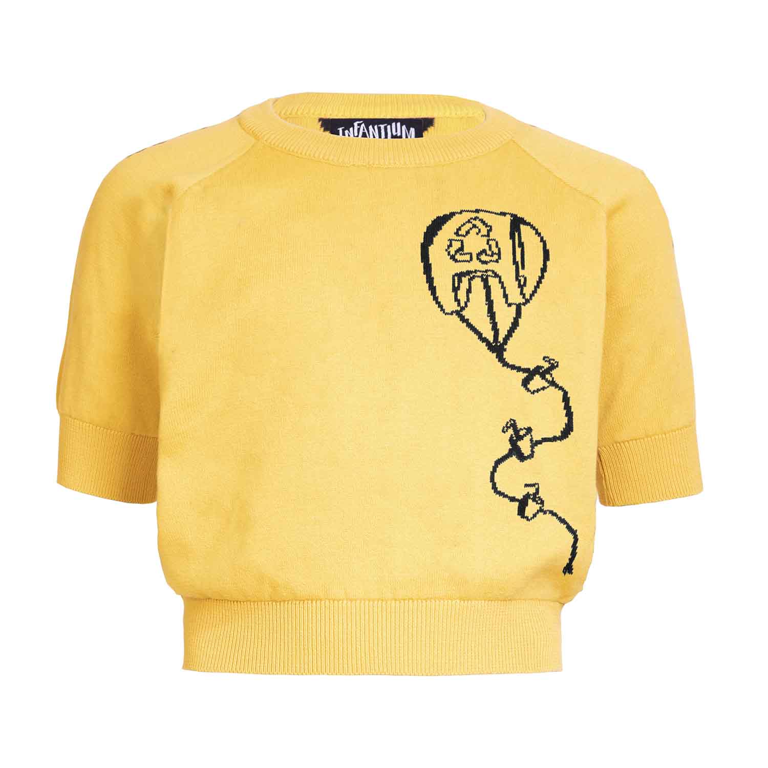 Yellow Knit Top with Kite for Kids-0