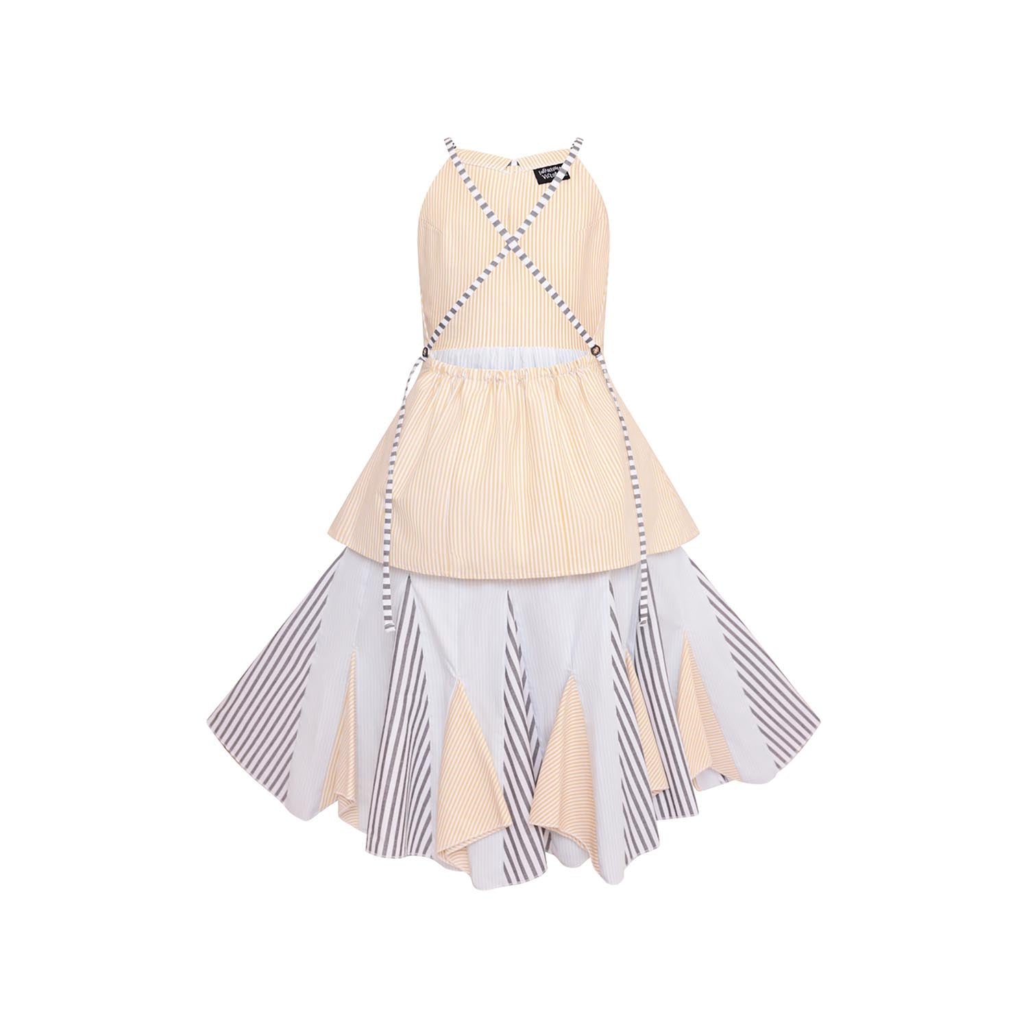 Zero Waste Striped Flower Girl Dress-3