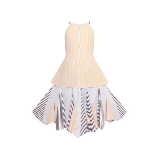 Zero Waste Striped Flower Girl Dress-0
