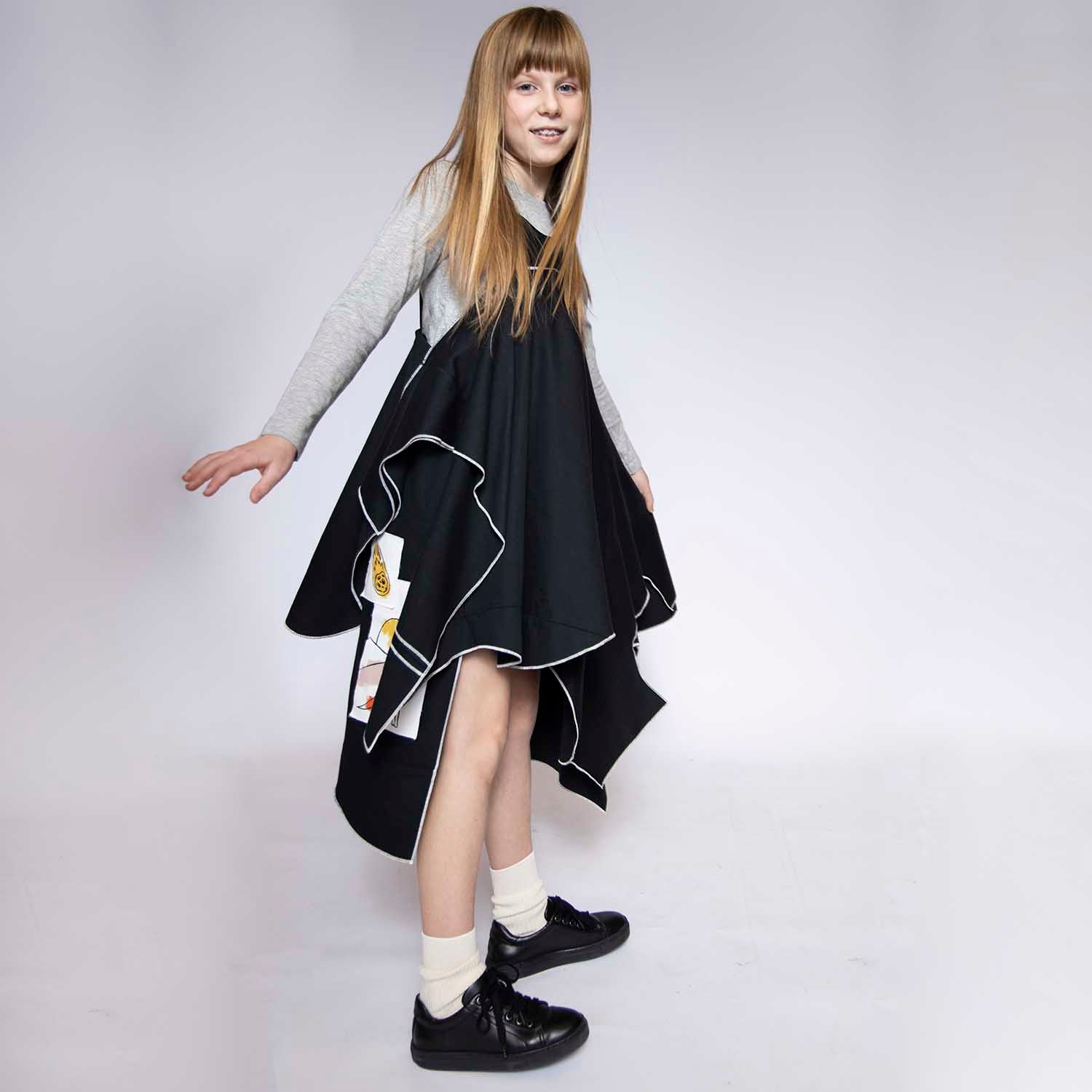 Black Zero-Waste Dress-1