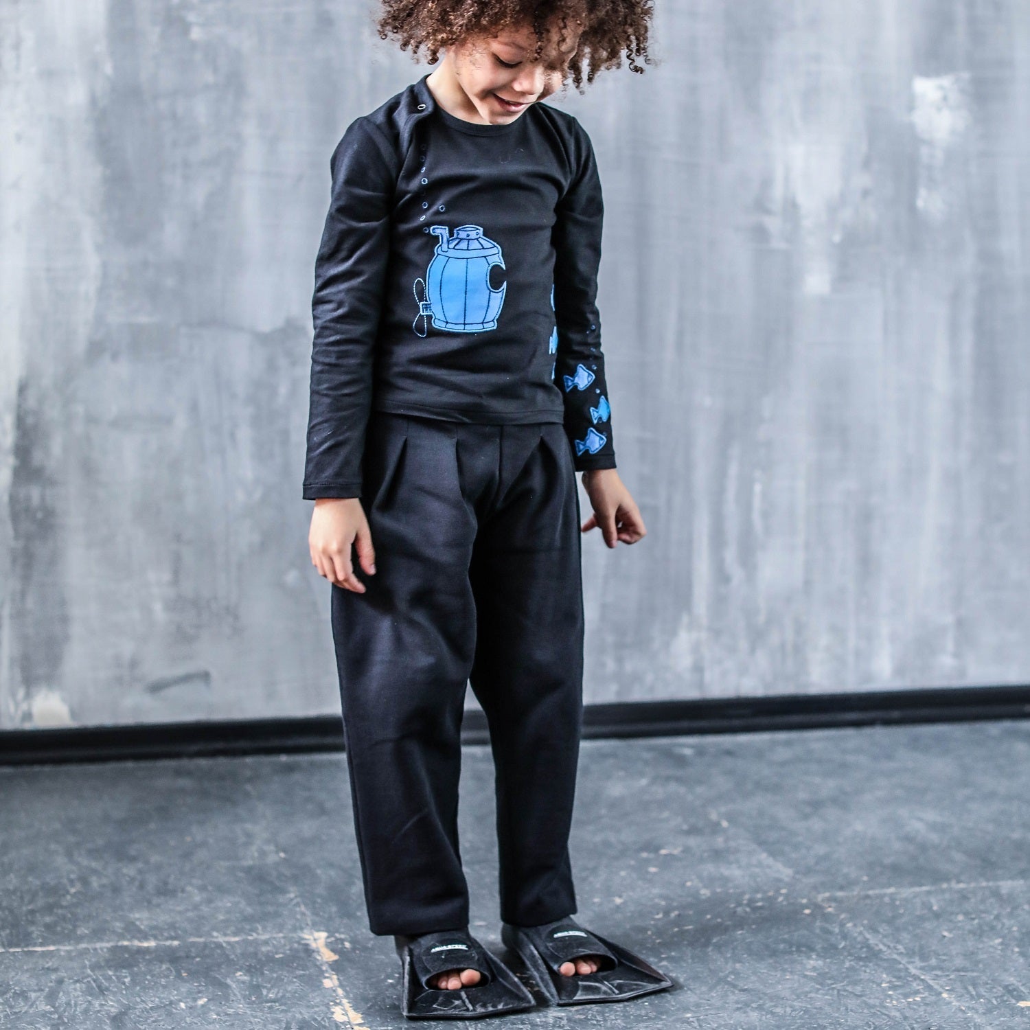 Black Sweatpants Organic Cotton Fleece-1