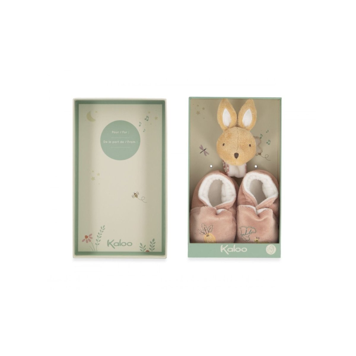 Kaloo Rattle & Slippers - Rabbit