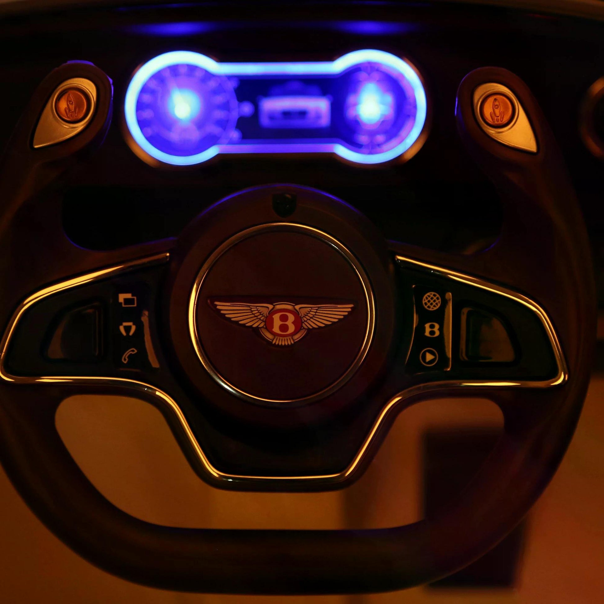 Bentley Kiddie Cruiser: 12V Ride-On with LED Illumination, MP3 Player, Youthful Thrill on Wheels, White | HOMCOM-7