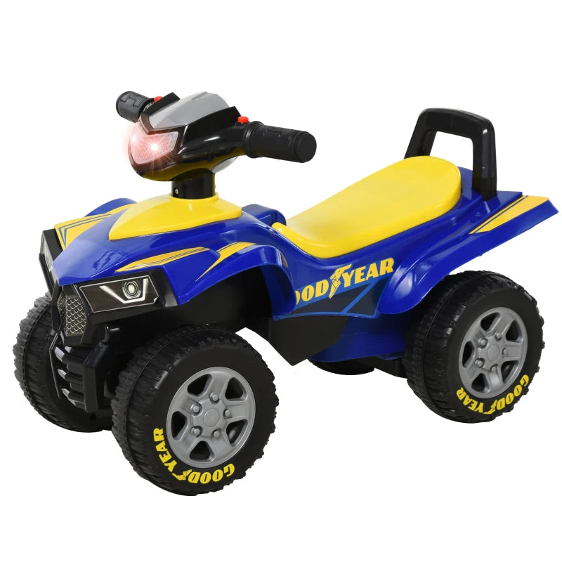 Kids Quad Bike Walker with Engaging Sound Effects, Sturdy PP Construction, Vibrant in Yellow & Blue | HOMCOM-0