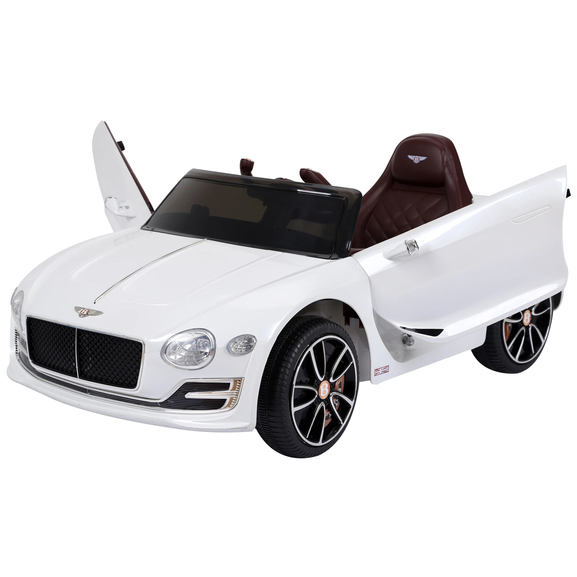 Bentley Kiddie Cruiser: 12V Ride-On with LED Illumination, MP3 Player, Youthful Thrill on Wheels, White | HOMCOM-0