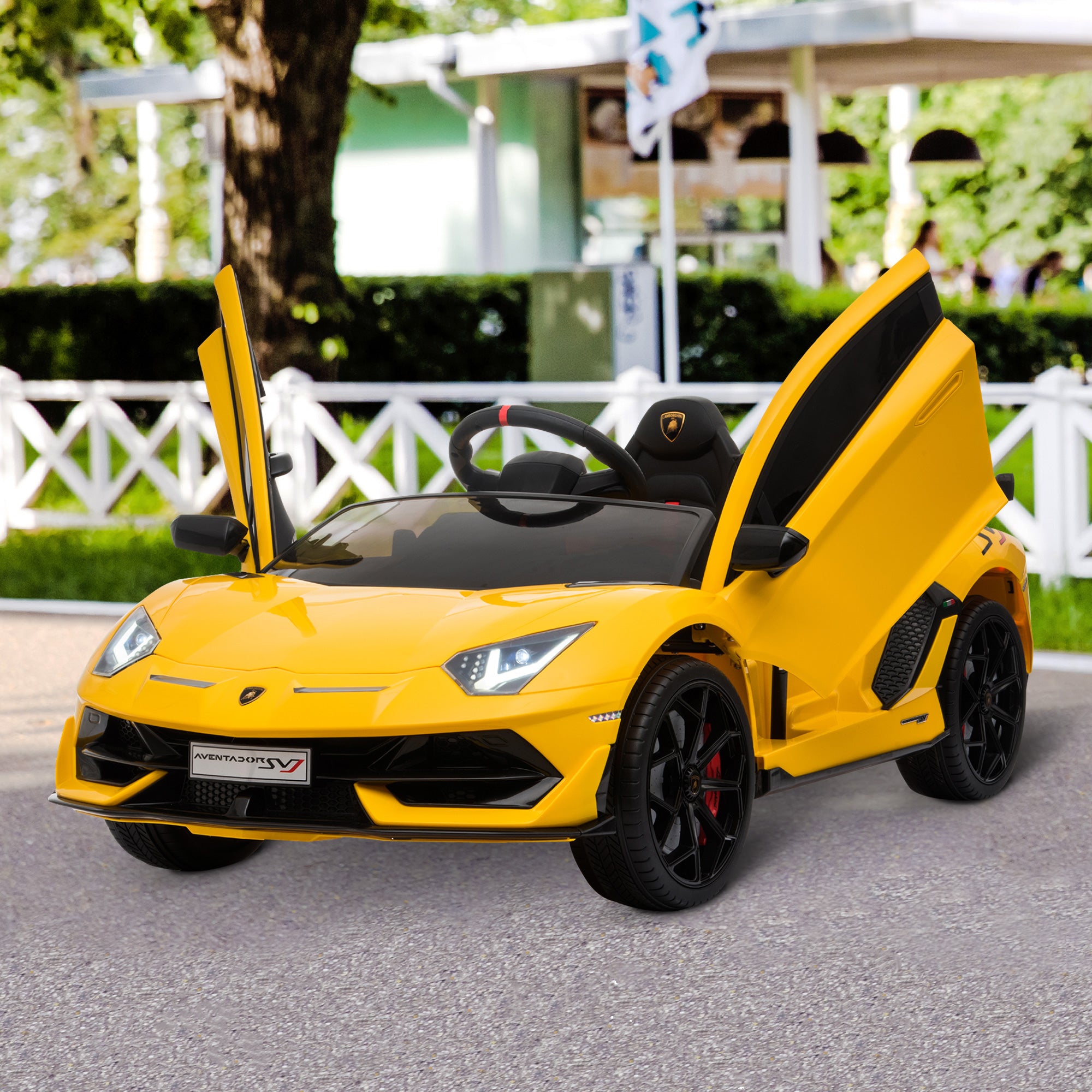 Kids Electric Ride On Car Compatible 12V Battery-powered Lamborghini Aventador Sports Racing Car Toy w/ Parental Remote Control | HOMCOM-8