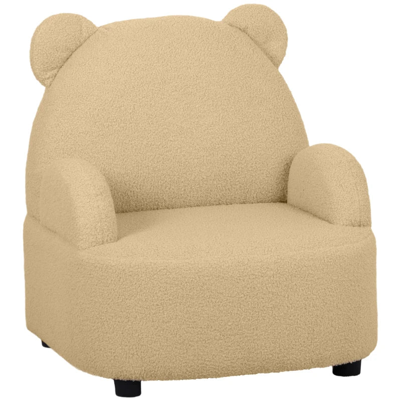 AIYAPLAY Kids Sofa Kids Armchair, Bear Shaped Toddler Chair for Bedroom Playroom Living Room, Aged 18 Months to 3 Years in Khaki-0