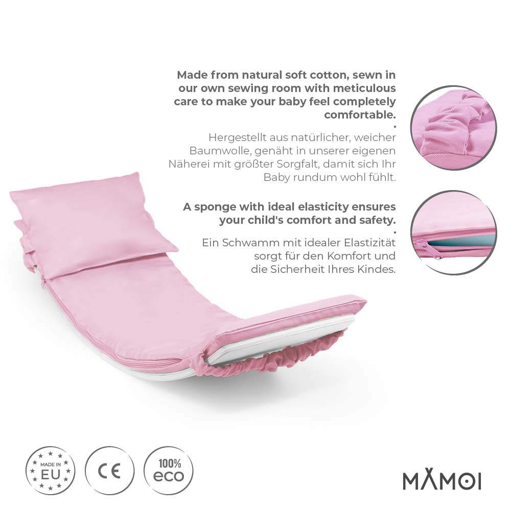 MAMOI® Pink Pillow for balance board kids, Mat for wobble board kids, Material for wooden balance board, Cushion for balance board toddler, Pillow for kids seesaw-1
