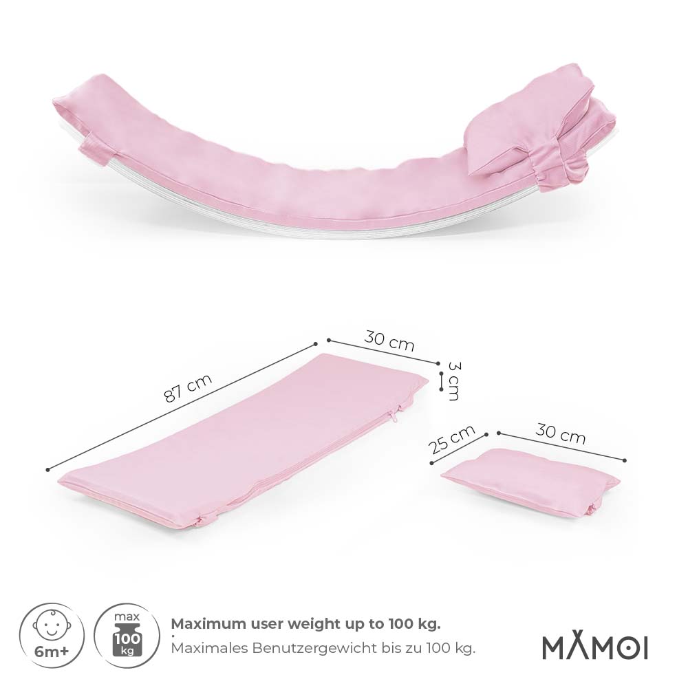 MAMOI® Pink Pillow for balance board kids, Mat for wobble board kids, Material for wooden balance board, Cushion for balance board toddler, Pillow for kids seesaw-2