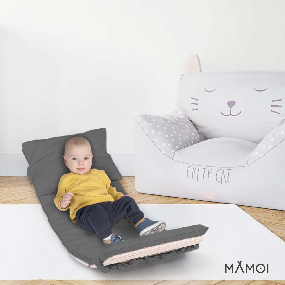 MAMOI® Grey Pillow for balance board kids, Mat for wobble board kids, Material for wooden balance board, Cushion for balance board toddler, Pillow for kids seesaw-4