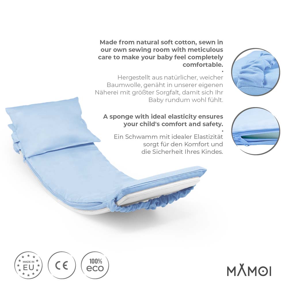 MAMOI® Blue Pillow for balance board kids, Mat for wobble board kids, Material for wooden balance board, Cushion for balance board toddler, Pillow for kids seesaw-1
