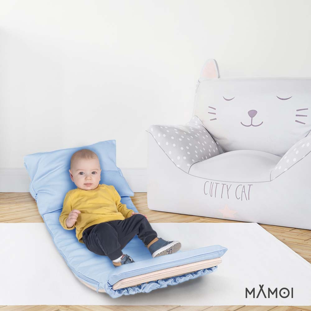 MAMOI® Blue Pillow for balance board kids, Mat for wobble board kids, Material for wooden balance board, Cushion for balance board toddler, Pillow for kids seesaw-4