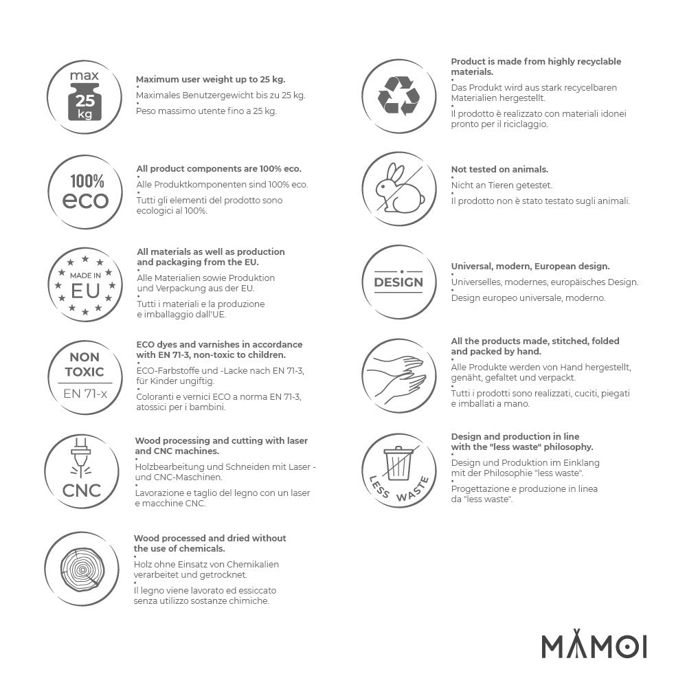 MAMOI® Wooden baby swing seat for toddlers Blue, Indoor toddler swings chair from birth, Kids baby bouncer for garden, Child rocker swing set from 8 months-7