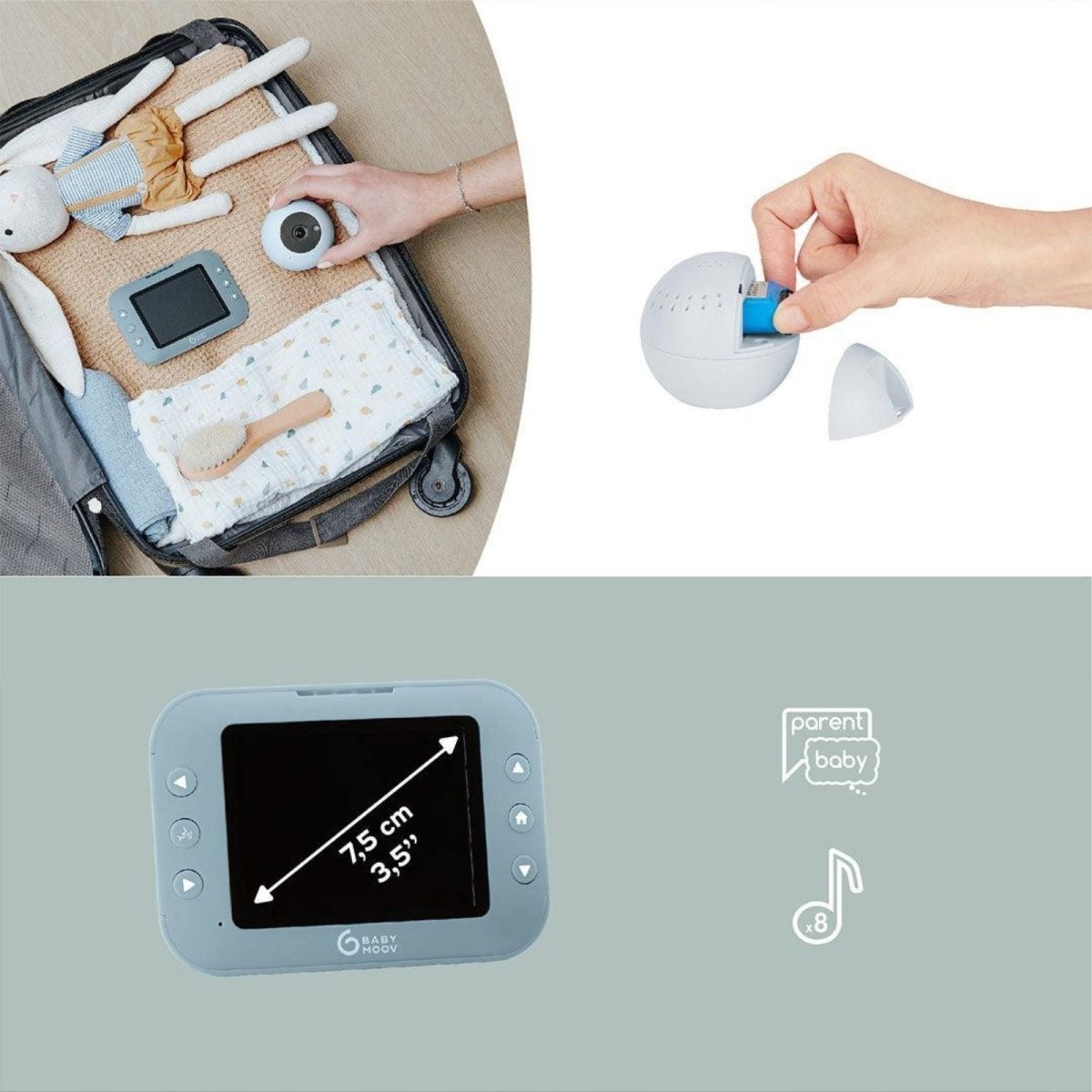 Babymoov Babyphone Yoo Roll Twin Bundle - 2 Camera