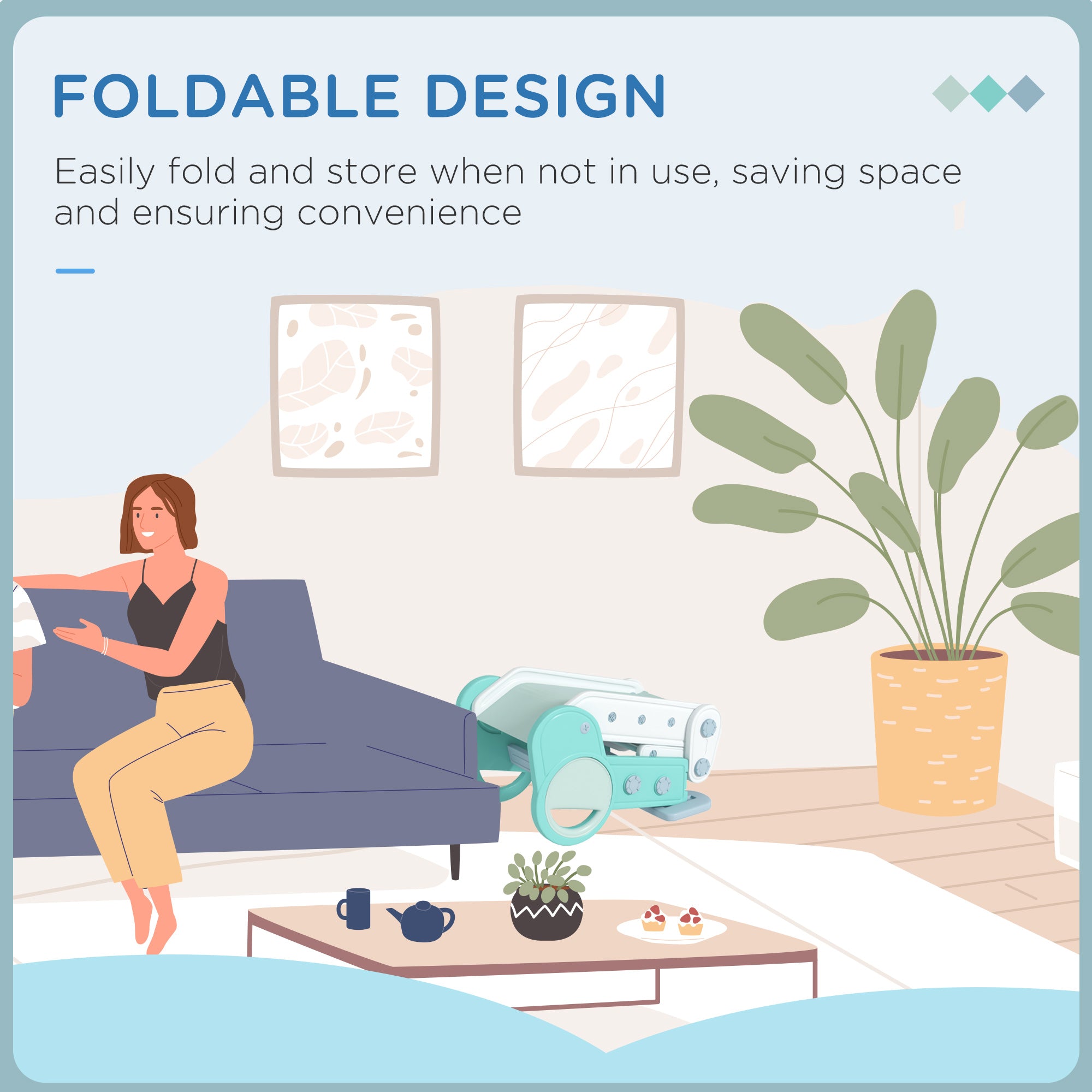 AIYAPLAY Foldable Kids Slide, Freestanding Baby Slide, for Ages 1.5-3 Years-3