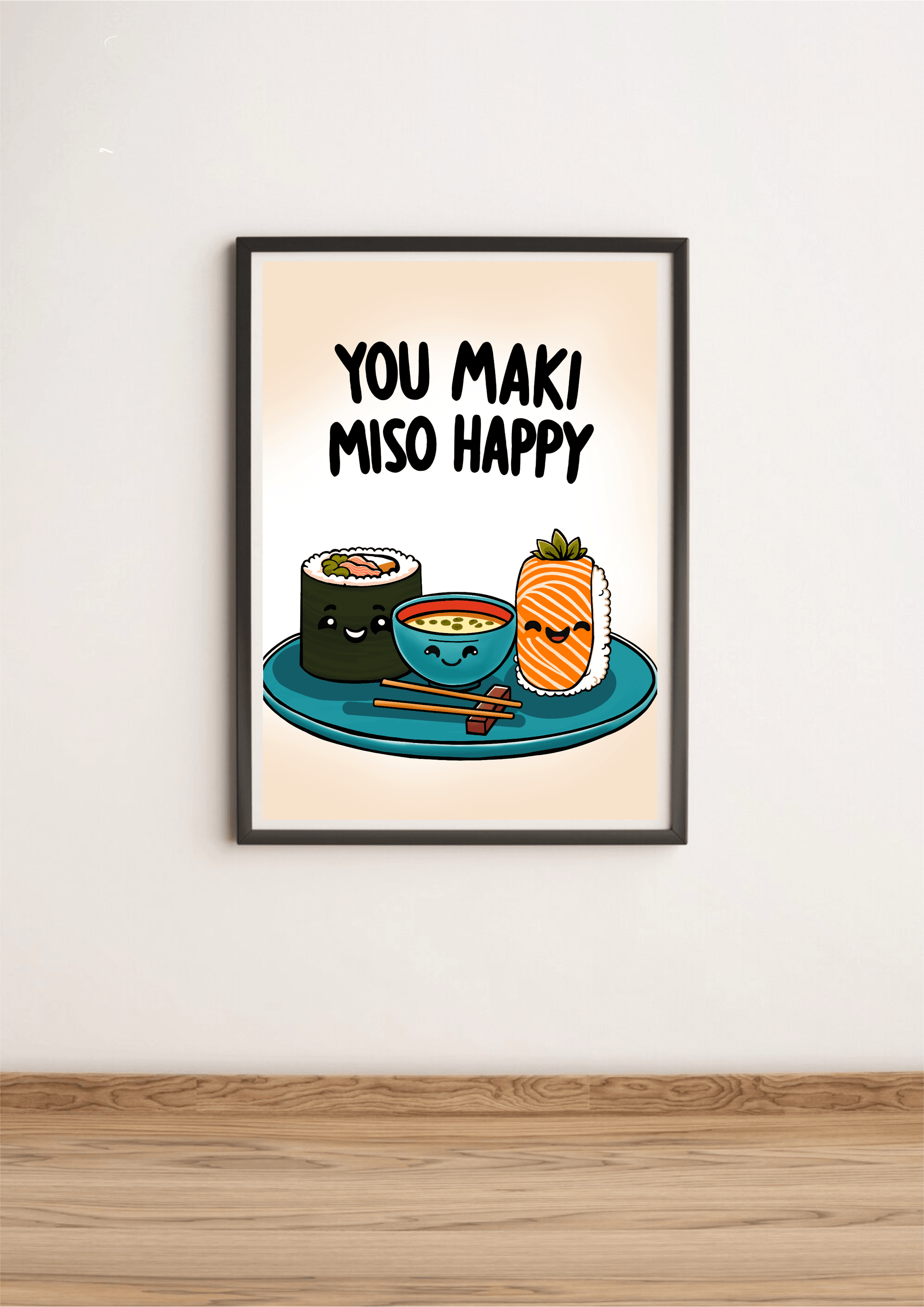 You Maki Miso Happy Art Print – Whimsical Food Wall Decor