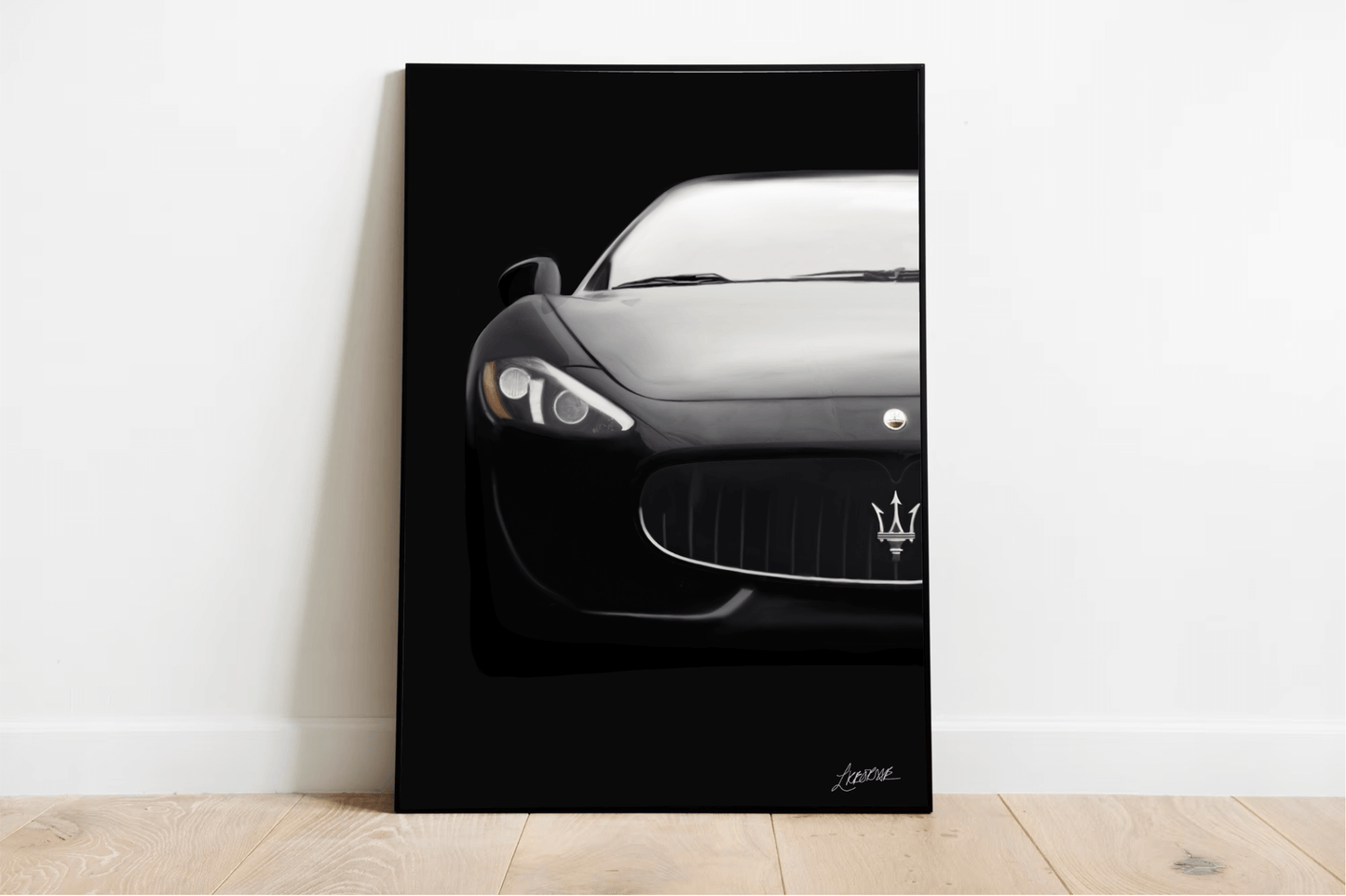 Maserati Art Print – Hand-Drawn Luxury Car Wall Decor