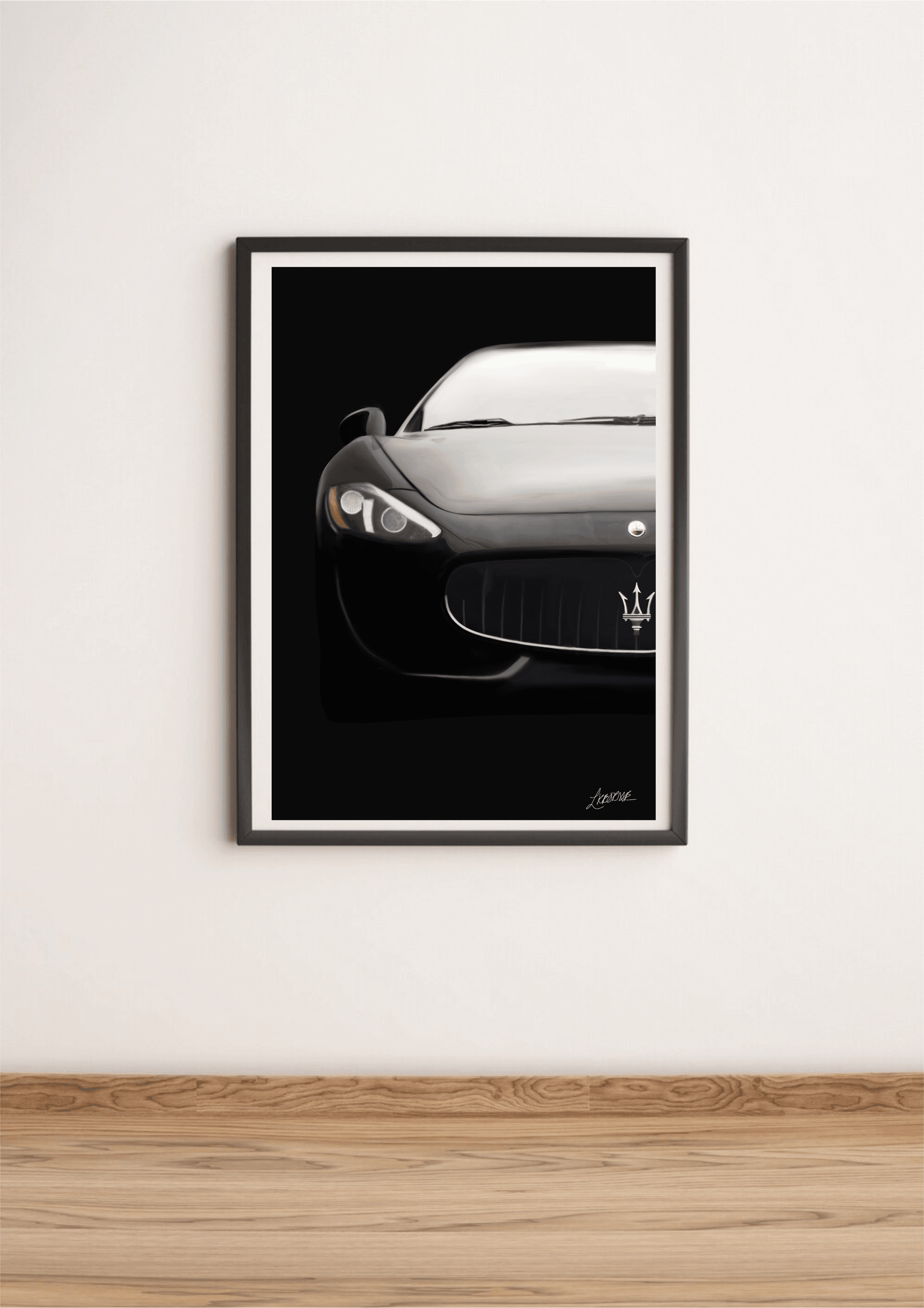 Maserati Art Print – Hand-Drawn Luxury Car Wall Decor