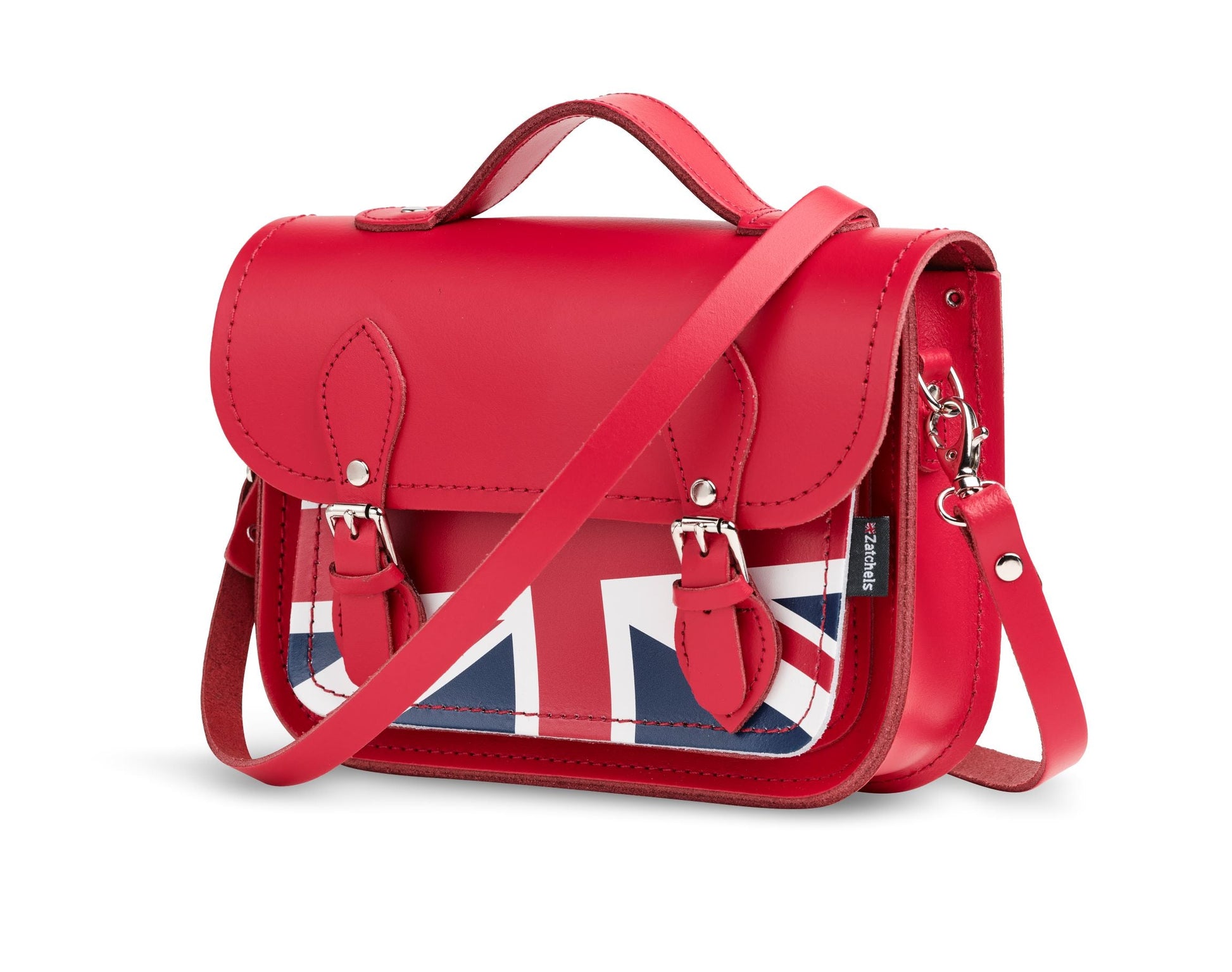 Union Jack Midi Satchel - Pillar Box Red-1