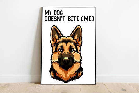 Loyal Companion Quirks – Funny German Shepherd Art Print