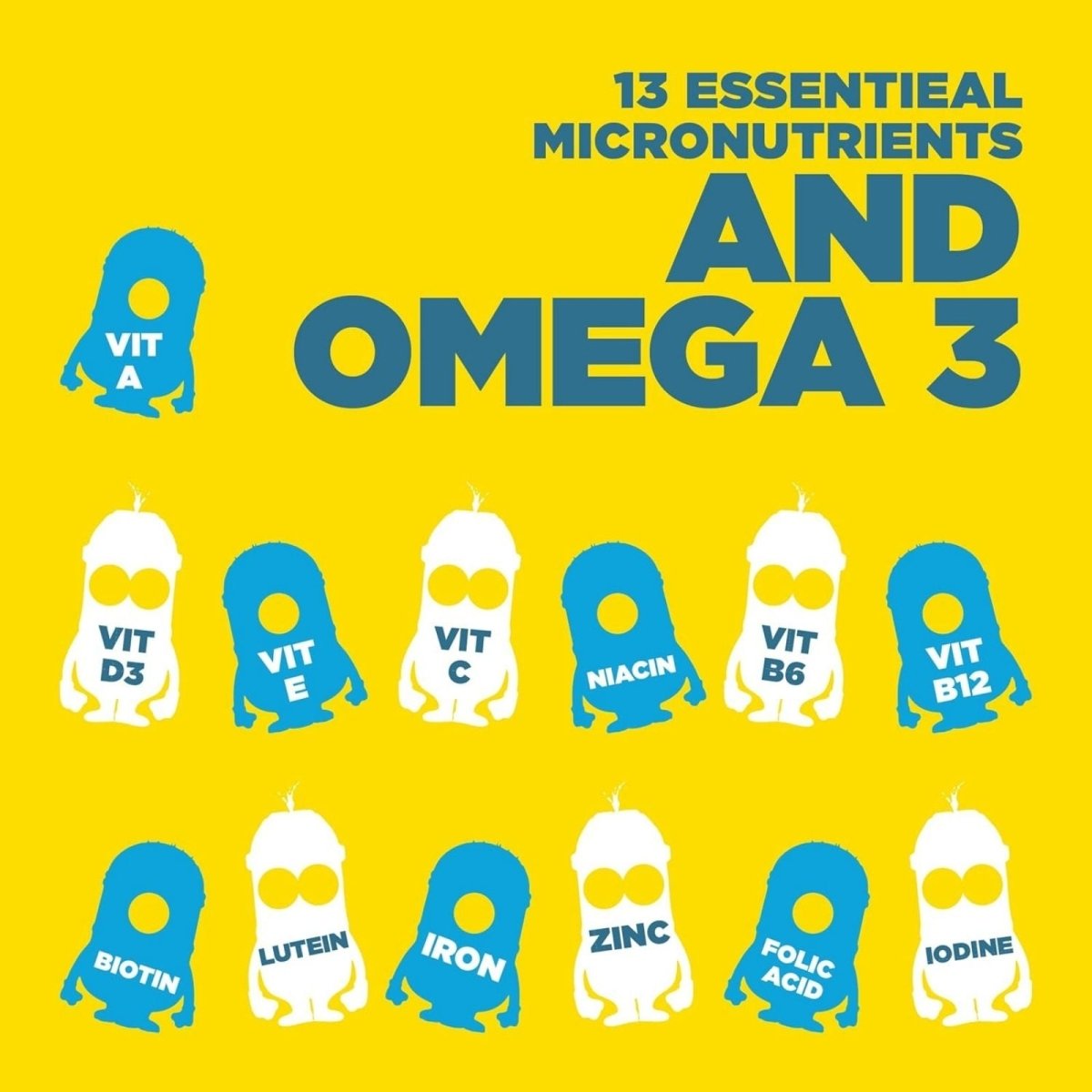 Nutriburst Minions Mega Multi Vitamins 4+ years 60 pcs