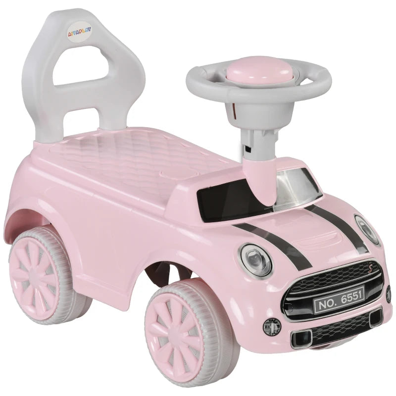 AIYAPLAY Foot To Floor Ride On Car Sliding Car with Air Horn, Anti-Over-Backwards, 18 to 36 Months in Pink-0