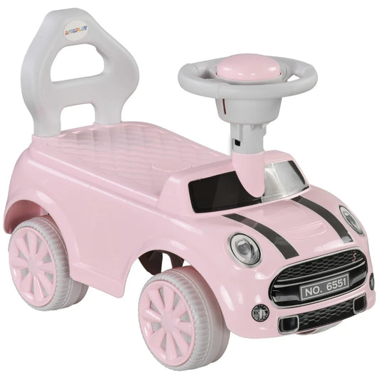 AIYAPLAY Foot To Floor Ride On Car Sliding Car with Air Horn, Anti-Over-Backwards, 18 to 36 Months in Pink-0