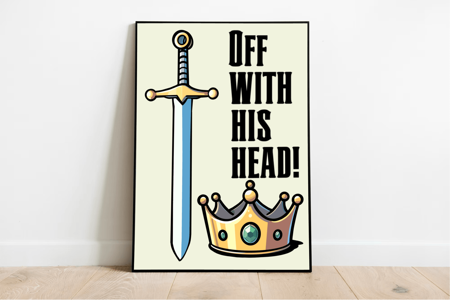 Regal Reprisal – Bold Sword and Crown Royalty Art Print