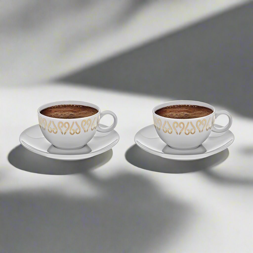 Arzum Okka Turkish Coffee Cups Set of 2 - Traditional Ceramic Cups for Authentic Turkish Coffee