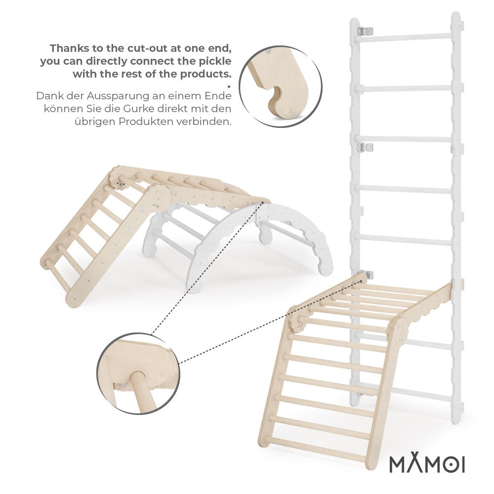 MAMOI® Indoor climbing triangle for kids, Baby climbing frame, Wooden toddler gym for children outside and outdoor, Frames montessori toys for toddlers age 1-3-3