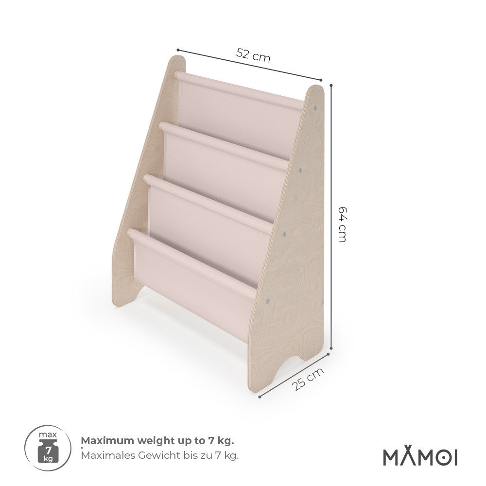 MAMOI® Book shelf for kids Beige, Bookcase for childrens room, Small bookshelf for toddler, Child bookcases and shelves, Wall stand storage and furniture for bedroom-2
